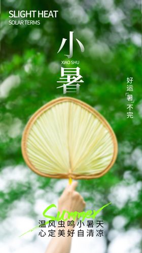 小暑节气宣传海报展板手绘单图日