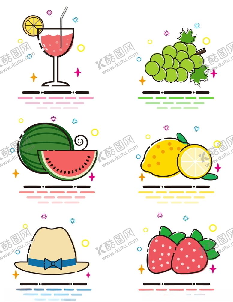 编号：79711707140042434764【酷图网】源文件下载-MBE简约可爱夏季小图标元素