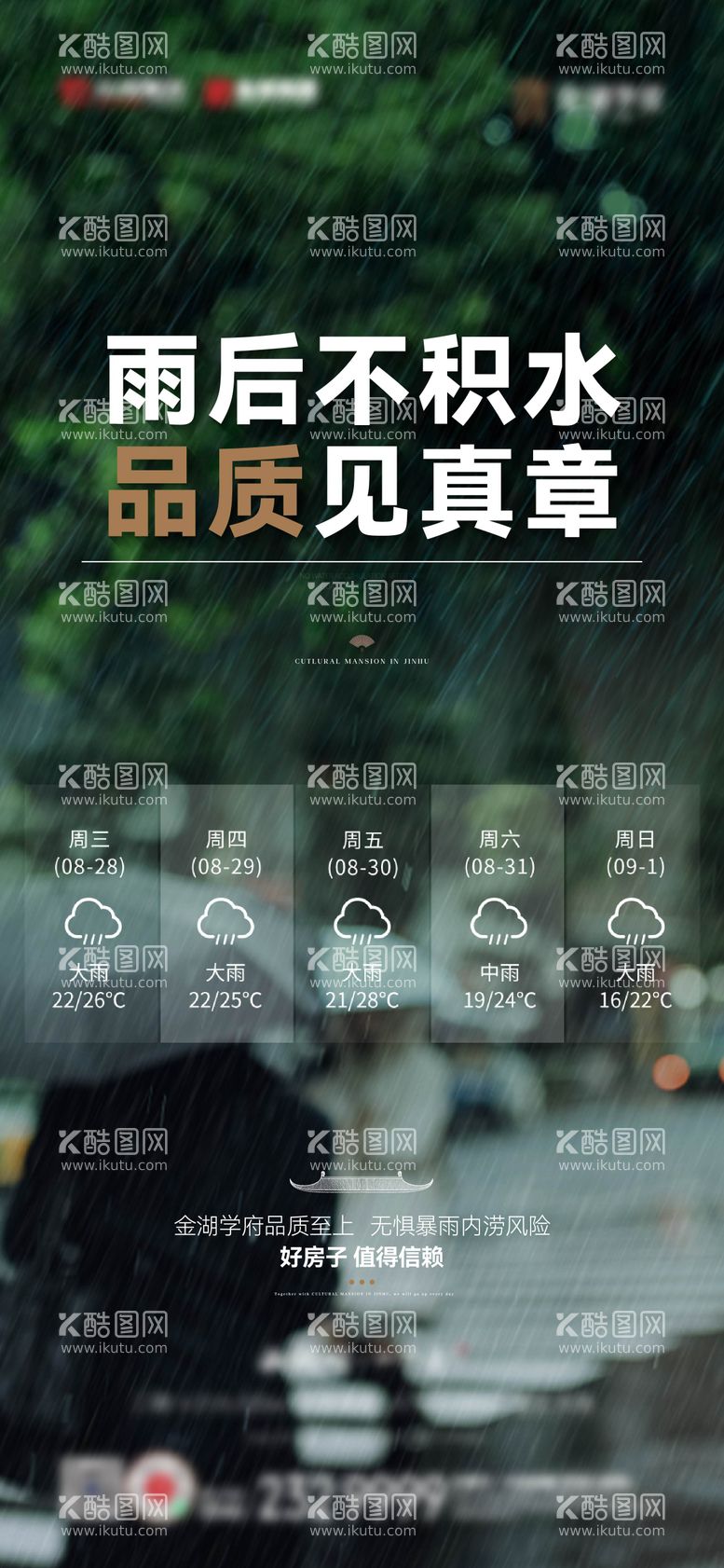 编号：79885812031937559662【酷图网】源文件下载-暴雨刷屏海报