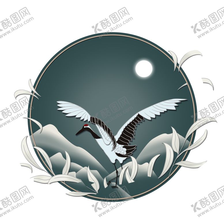 编号：59661404231538043644【酷图网】源文件下载-仙鹤元素