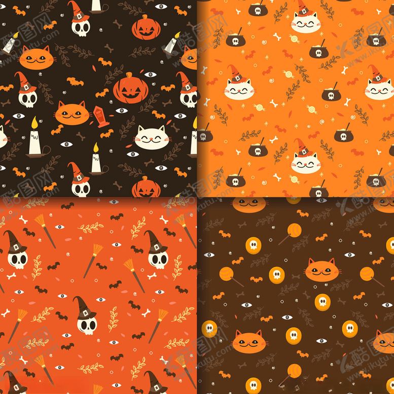 编号：41700904291535275224【酷图网】源文件下载-万圣节主题图案布料