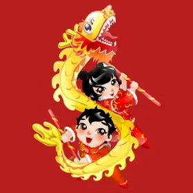 新春新年人物娃娃娃娃