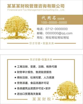 金融名片 财税名片 会计名片 