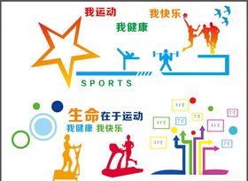 体育场所健身房体育运动文化墙
