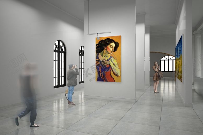 编号：78858505091022455140【酷图网】源文件下载-画展场景样机