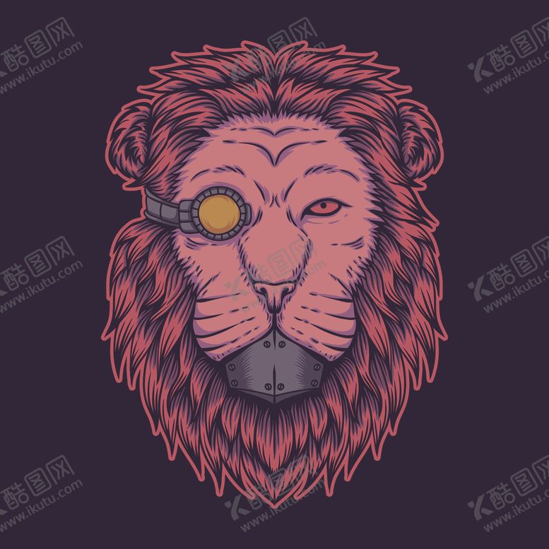 编号：93480709162348541480【酷图网】源文件下载-狮子创意头像