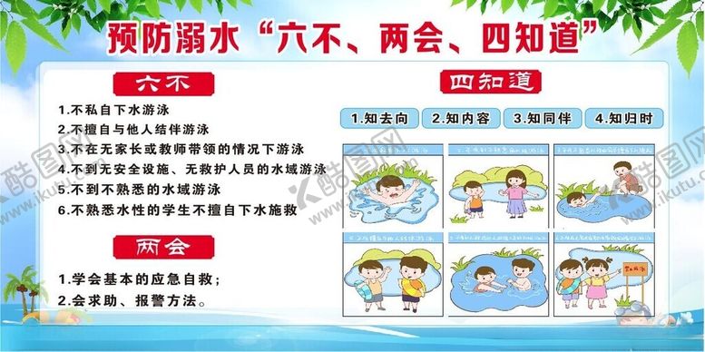 编号：43265701281110205660【酷图网】源文件下载-预防溺水六不两会四知道