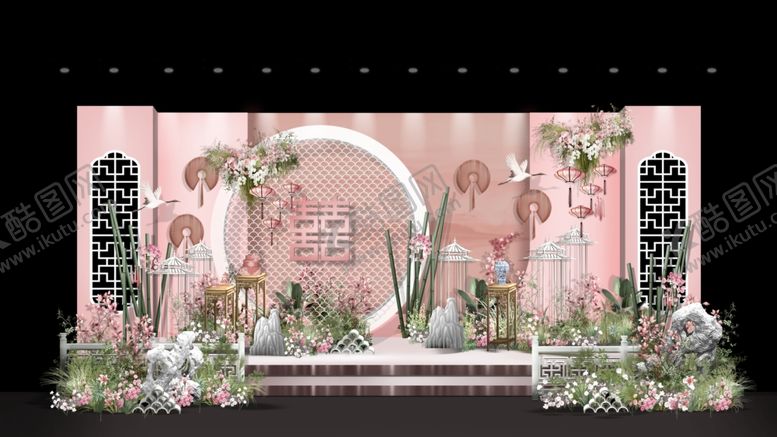 编号：92788209281831512027【酷图网】源文件下载-粉色婚礼迎宾区