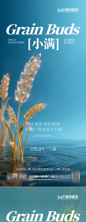 小满麦田二十四节气节日海报2026