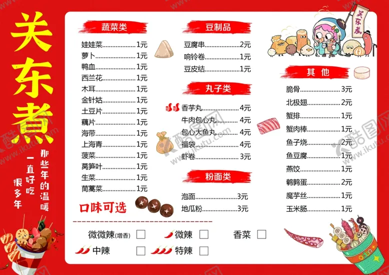 编号：41497405041539034847【酷图网】源文件下载-关东煮菜单