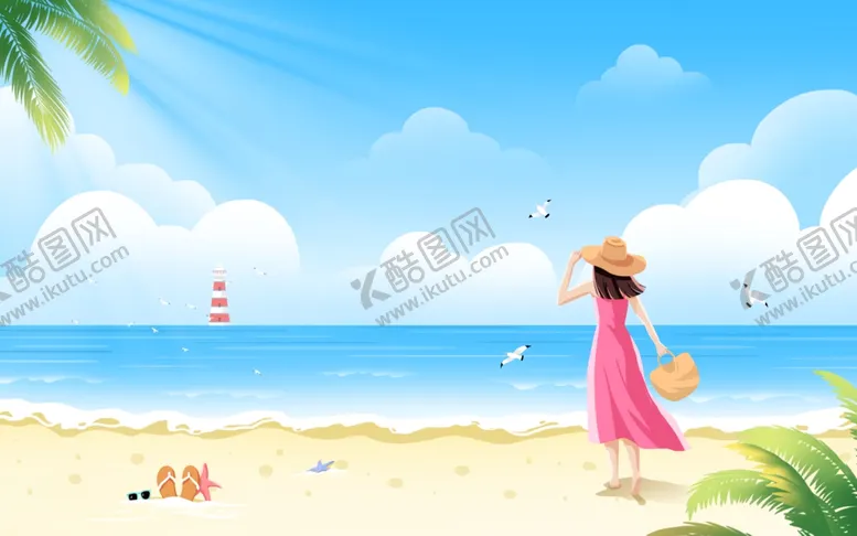 编号：38139502181725392881【酷图网】源文件下载-卡通夏天插画