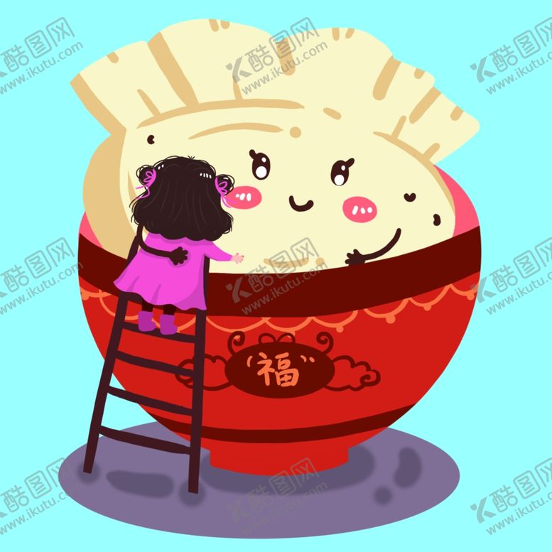 编号：23062705050647067103【酷图网】源文件下载-爬楼梯的女孩抱大饺子