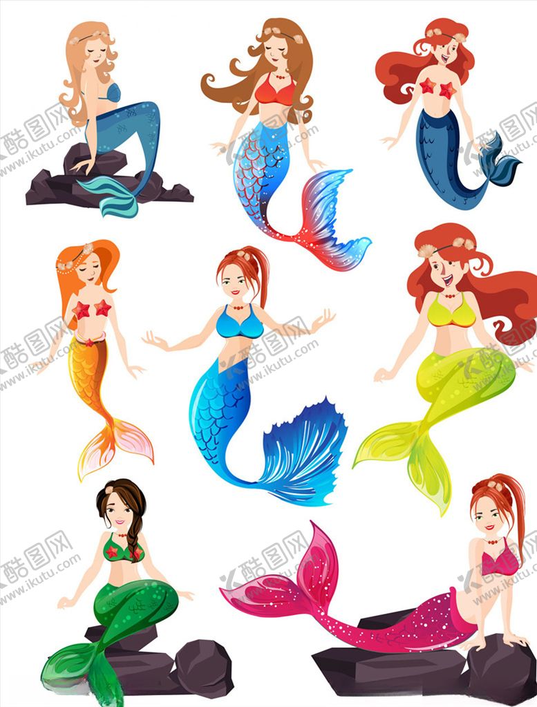 编号：45019010180837483376【酷图网】源文件下载-卡通美人鱼