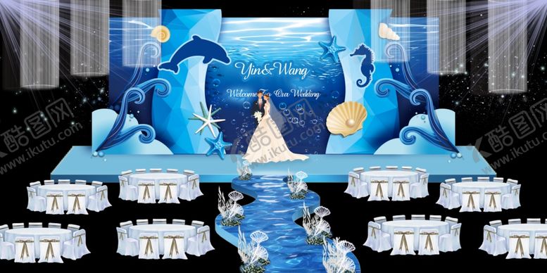 编号：89701509222036392966【酷图网】源文件下载-蓝色婚礼