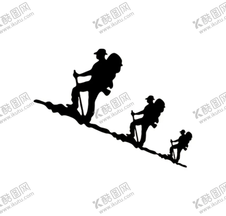编号：22865302170058301745【酷图网】源文件下载-攀登剪影人物