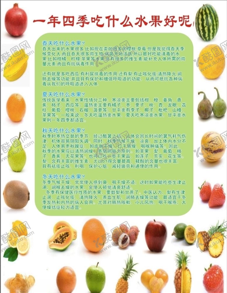 编号：63201910060329407216【酷图网】源文件下载-四季吃什么水果