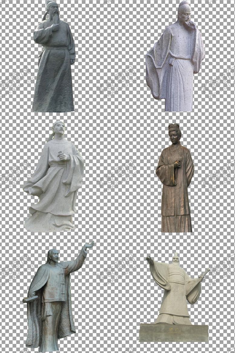 编号：80524006232050549120【酷图网】源文件下载-古代名人雕像
