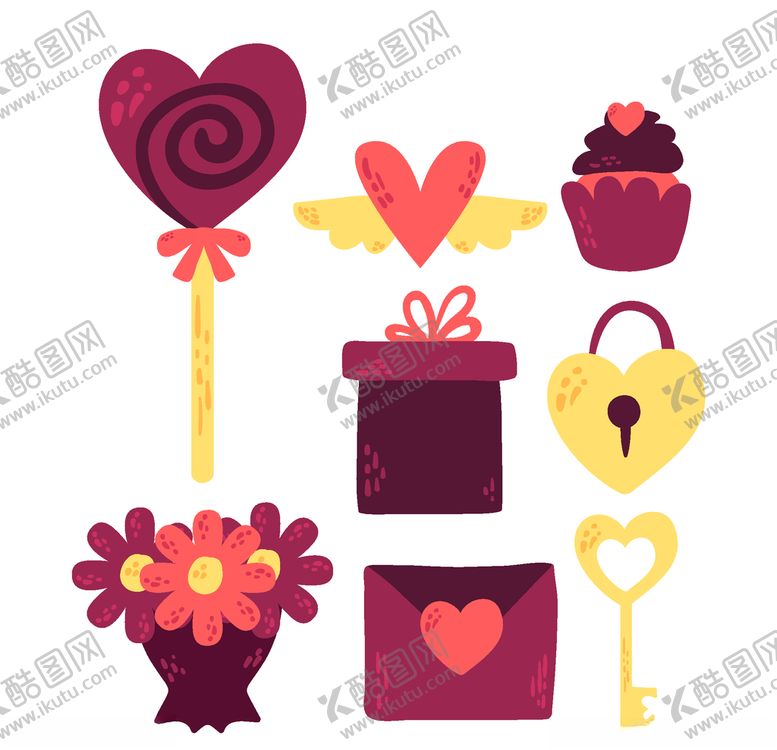 编号：36332009300150145048【酷图网】源文件下载-浪漫情人节元素