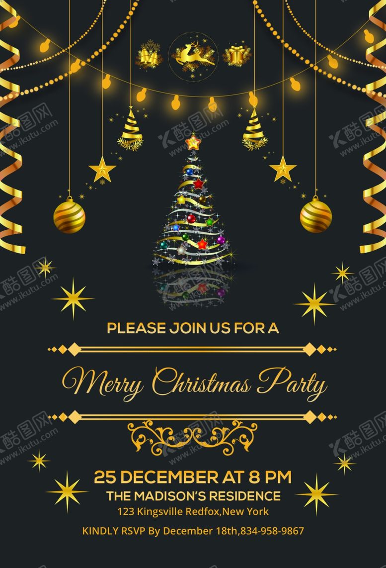 编号：29081510181957181445【酷图网】源文件下载-黑色邀请卡