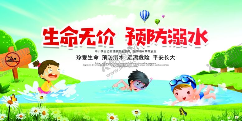 编号：84269209231624289951【酷图网】源文件下载-预防溺水公益宣传展板素材