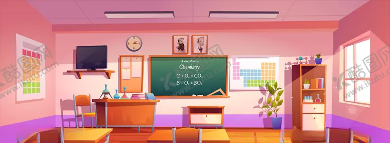 编号：65637106301110277614【酷图网】源文件下载-教室插画