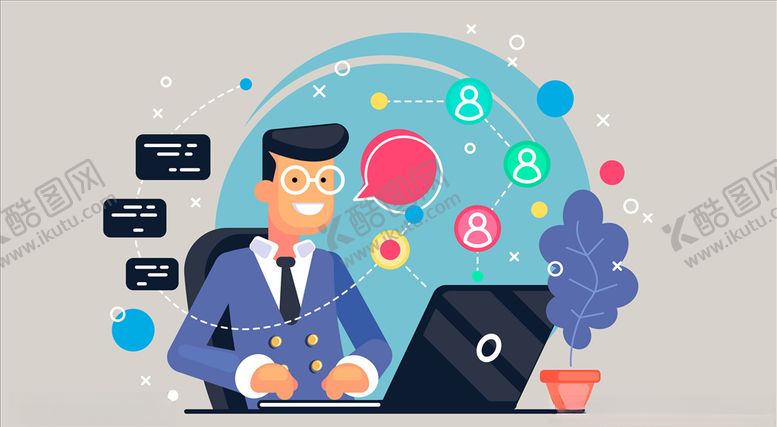 编号：47532009180408413075【酷图网】源文件下载-人物办公插画