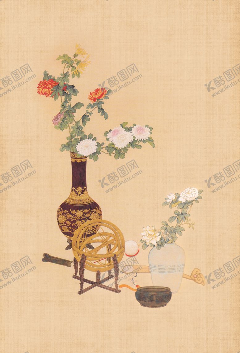 编号：05437909202209407685【酷图网】源文件下载-古典 工笔 花 背景图片