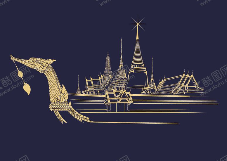 编号：54500010280726124712【酷图网】源文件下载-泰国龙船