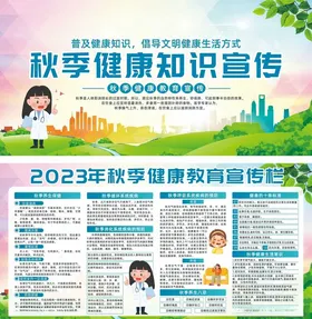 秋季健康教育宣传栏海报