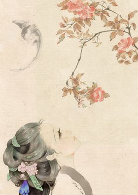 手绘古风插画背景图片中式水墨意境复江山如