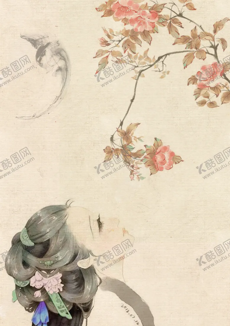 编号：68266310232333557768【酷图网】源文件下载- 手绘古风插画背景图片 