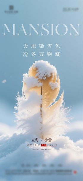 立冬小雪节气海报