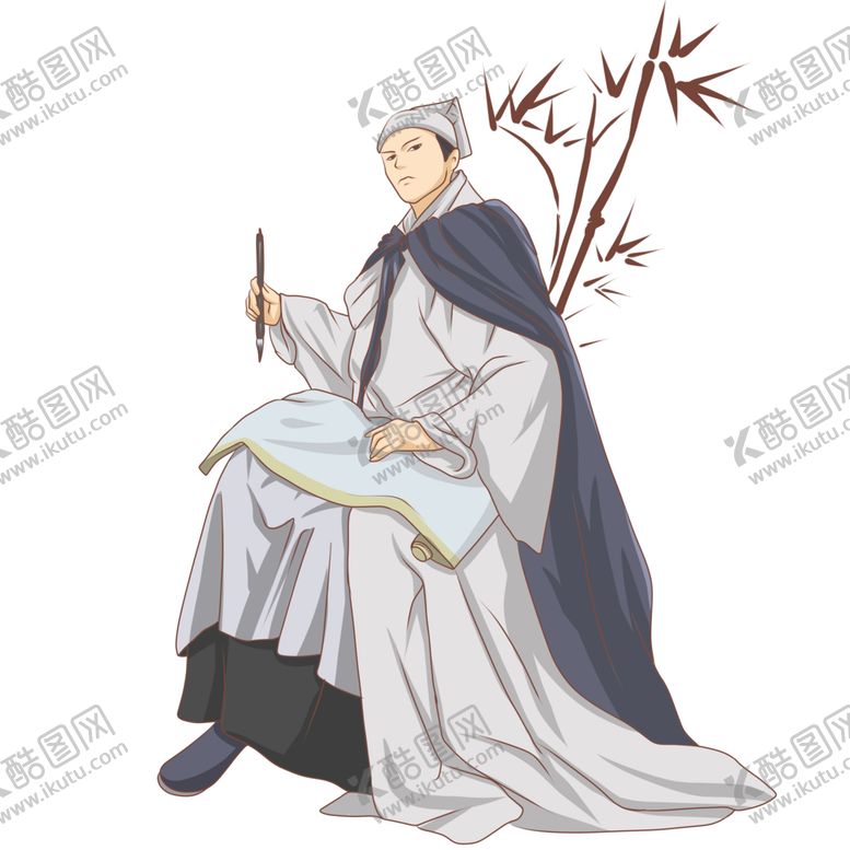 编号：94240907032142254164【酷图网】源文件下载-国学人物插画