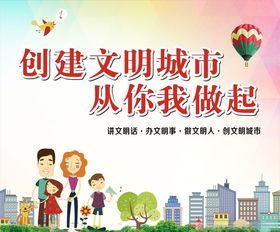 创建文明城市围墙绿色家园宣传