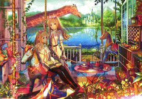 二次元美女手绘插画图片