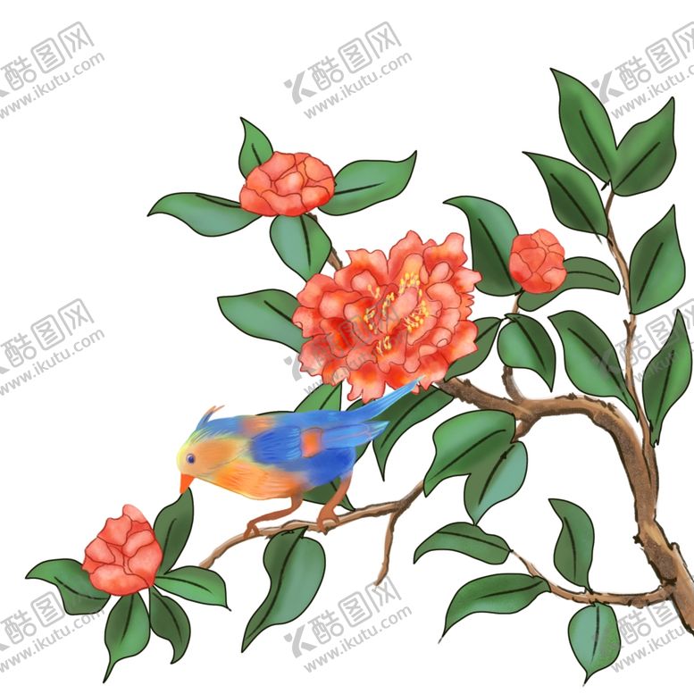 编号：42999810290929252642【酷图网】源文件下载-手绘茶花