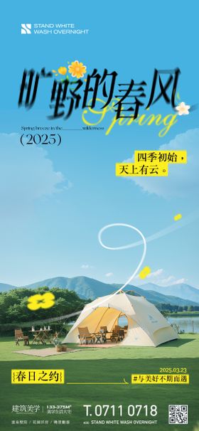 春季出游创意海报