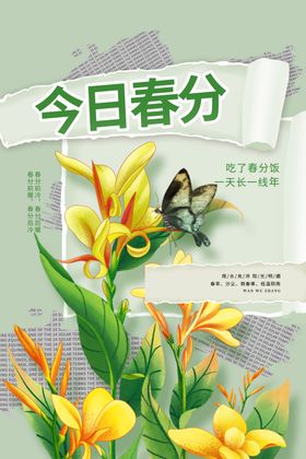 今日春分花卉与蝴蝶图
