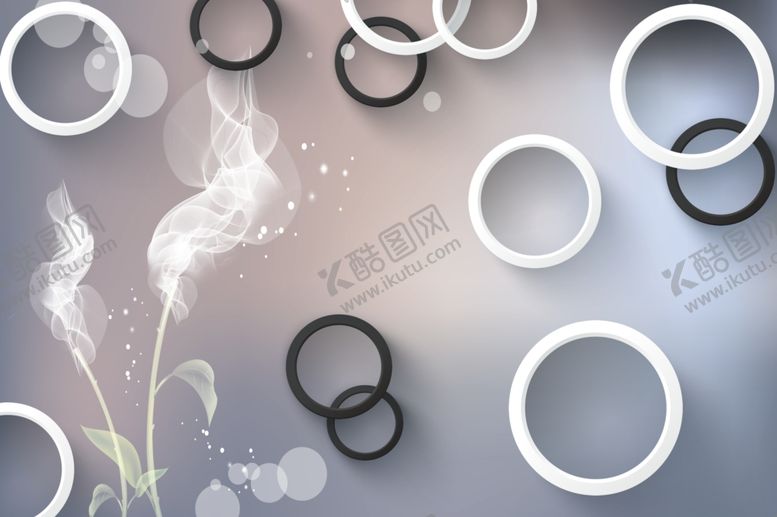 编号：96347511011051231488【酷图网】源文件下载-圆圈花卉背景墙