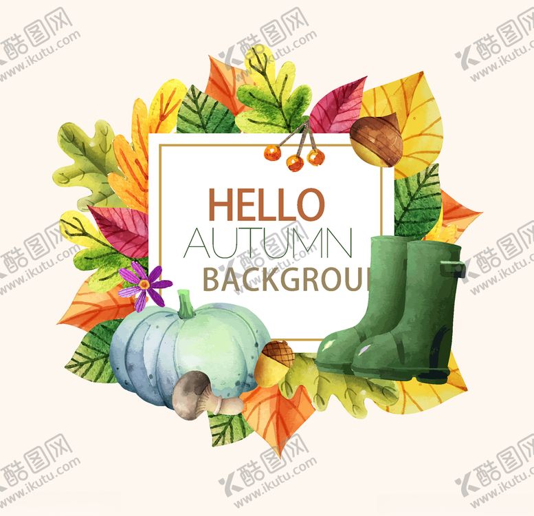 编号：19983810101511022089【酷图网】源文件下载-彩绘秋季矢量