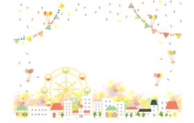 小房子创意卡通背景