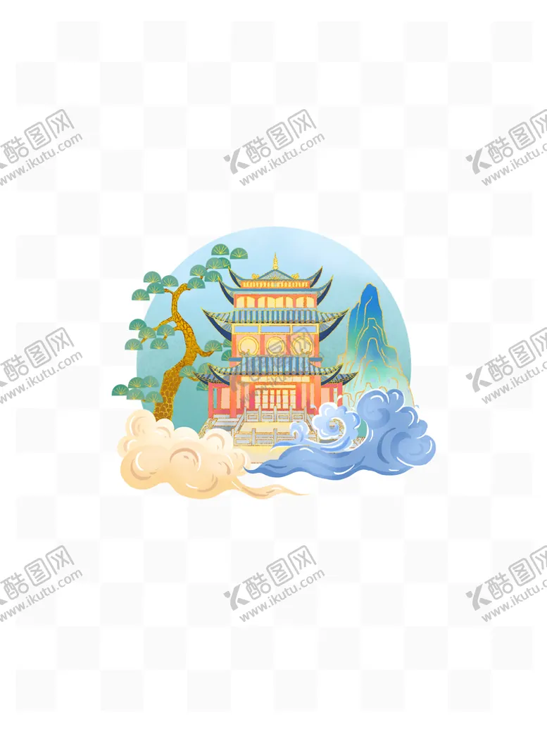 编号：51436709220614379120【酷图网】源文件下载-古建筑树木