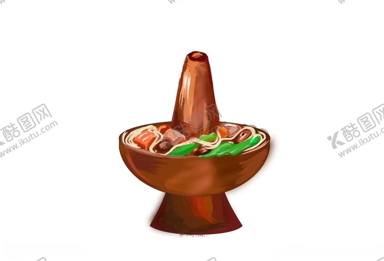 炊锅火锅手绘透明素材