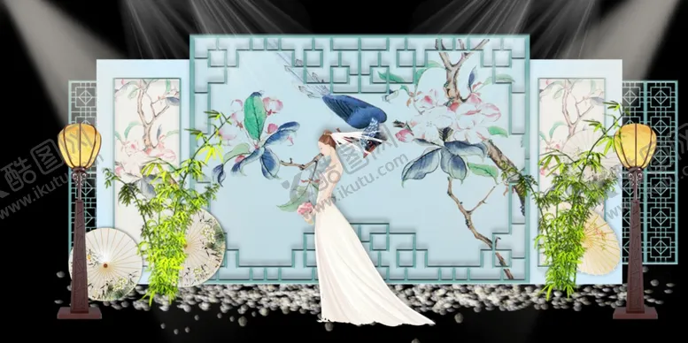 编号：38021606180107443719【酷图网】源文件下载-蓝色婚礼