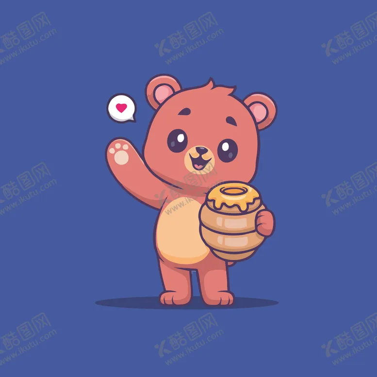 编号：95591402121108334281【酷图网】源文件下载-可爱小熊蜜桶卡通矢量儿童插画