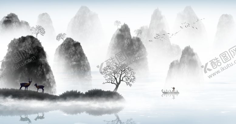 编号：14079206271257504746【酷图网】源文件下载-意境水墨山水