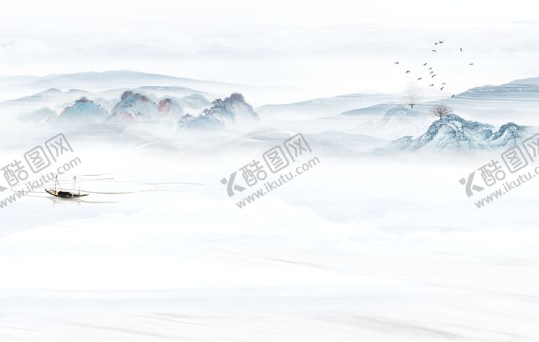 编号：87865407031059568583【酷图网】源文件下载-新中式意境山水风景船