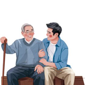 摸摸老虎背插画