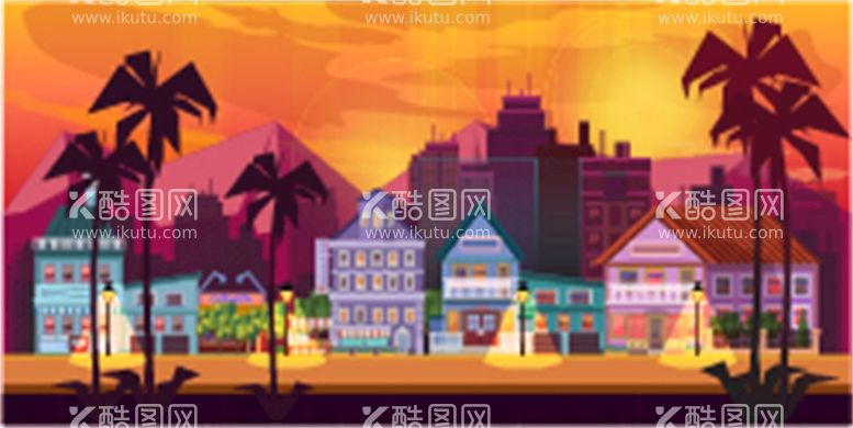 编号：25317609191049377895【酷图网】源文件下载-城市夜景插画