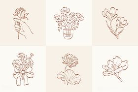 手绘花卉图案